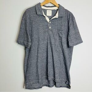 Billy Reid Blue Soft Jersey Knit Cotton Polo XXL